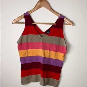 GAP Purple and Red Fitted Crop Tank Top